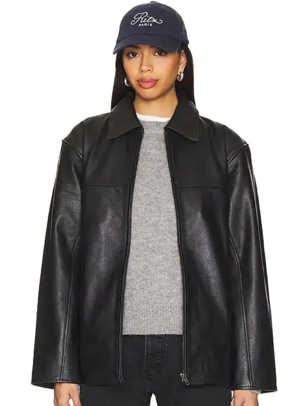 Worn Vintage Black Leather Signature Jacket